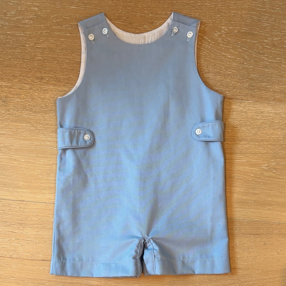 Little English Blue Jon Jon Romper